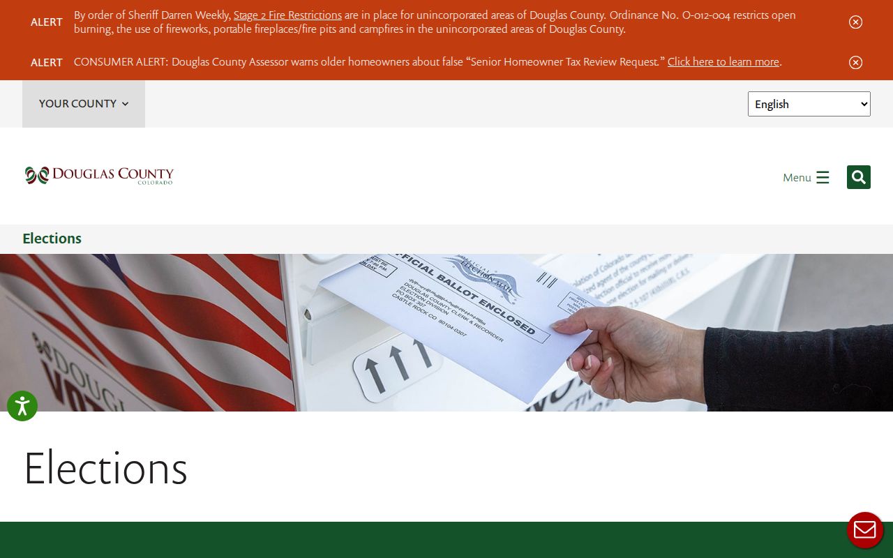 Castle Rock residents directory view of Douglas County Elections records