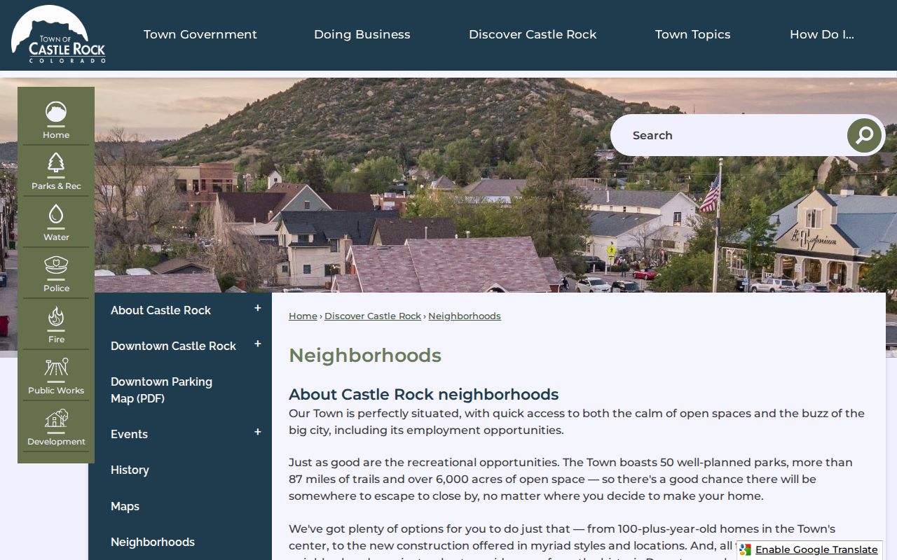 Castle Rock neighbors neighborhood map