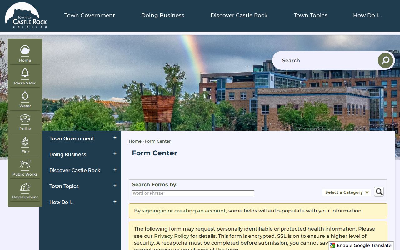 Castle Rock resident lookup, Castle Rock Municipal Court records request